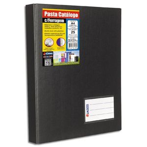 Pasta Catálogo Com Ferragem A4 25 Folhas Preta Chies