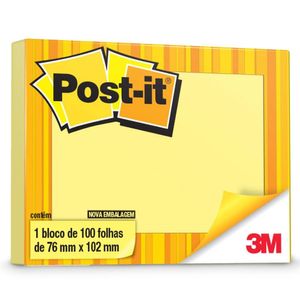 Bloco De Notas Adesivo 76x102 Mm Amarelo Postit 3m