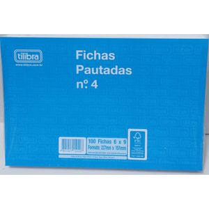Ficha Pautada 6x9 Número 4 - 100 Folhas Tilibra
