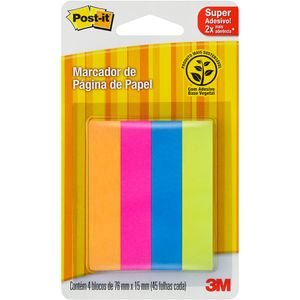 Marcador De Página Flag Adesivo  4 Cores C/180 Folhas Postit 3m