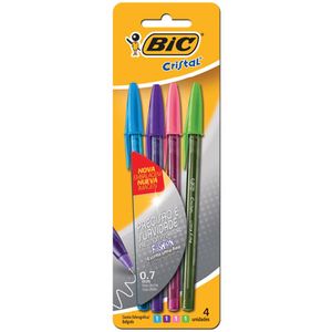 Caneta Esferográfica Cristal Fashion 0.7 Mm 4 Unidades Bic