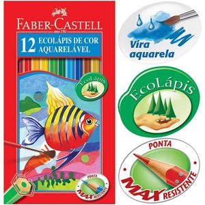 Ecolápis De Cor Aquarelável 12 Cores Faber Castell