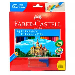 Ecolápis De Cor Sextavado 24 Cores Faber Castell