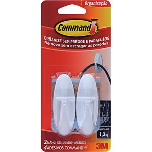 Gancho Médio Branco Command 3m