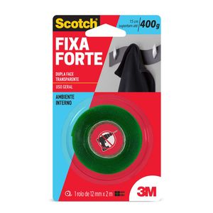 Fita Dupla Face Fixa Forte Transparente Scotch 3m