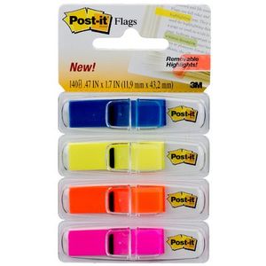 Marcador De Página Adesivo Post-It Flags 4 Cores 140 Folhas
