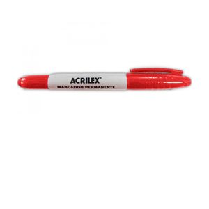 Marcador Permanente Ponta Dupla Vermelho Acrilex
