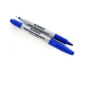 Marcador Permanente Ponta Dupla Azul Acrilex 01un