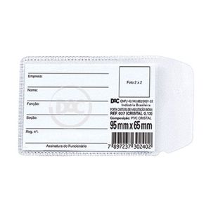 Protetor Para Documento 65x95mm Cristal Dac