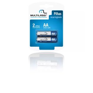 Pilha Recarregável Aa (2500mah) 2unidades Multilaser