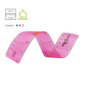 Régua Escolar Flexível 30 Cm Color Cis