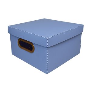 Caixa Organizadora Linho Pequena 25X25X15Cm Azul Claro Dello