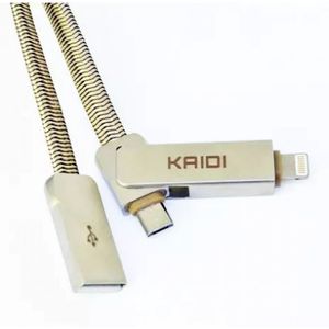 Cabo De Dados 2 Em 1 Lightning/Micro Usb 2.4a Kd314 Kaidi