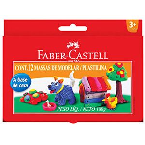 Massa De Modelar Base Cera 12 Cores Faber-Castell