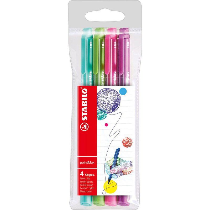 caneta-pointmax-neon-com-4-cores-stabilo