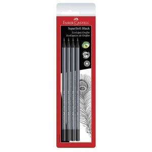 Ecolápis Grafite Supersoft Black N°2 Com 4 Unidades Faber-Castell