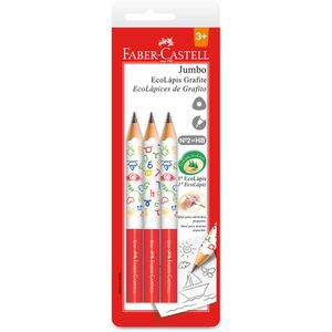 Ecolápis Grafite Triângular Jumbo 3 Unidades Faber-Castell