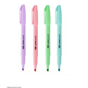 Marca Texto Mini Lumini Pastel Com 4 Cores Cis
