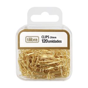 Clips 28mm Dourado 120 Unidades Tilibra