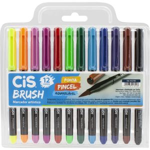 Marcador Artístico Brush Ponta Pincel Aquarelável
