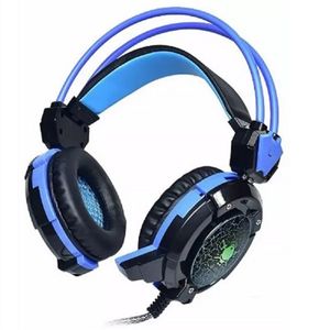 Headset Gamer Preto/Azul Com Iluminação