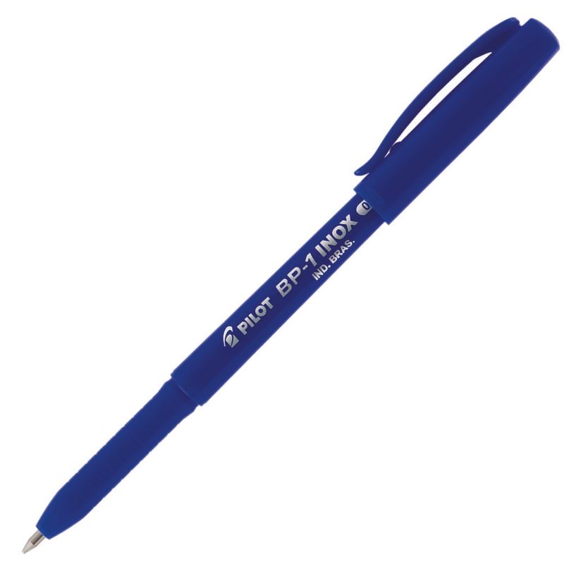 caneta-esferografica-pilot-super-grip-inox-azul-aberta