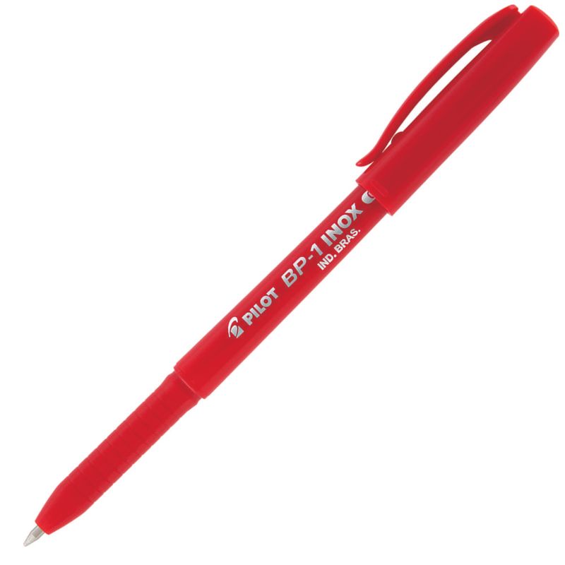 caneta-esferografica-pilot-super-grip-inox-vermelha-aberta