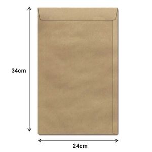 Envelope Ofício 240mmx340mm Kraft C/10 Unidades
