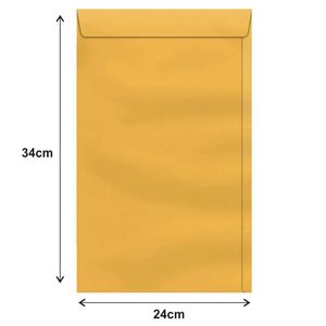Envelope Ofício 240mmx340mm Ouro C/10 Unidades