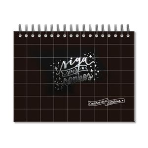 Caderno De Lettering 40F Preto Quadriculado Fina Ideia