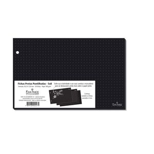 Fichas Pretas Pontilhadas 5x8 Com 30 Unid Fina Ideia