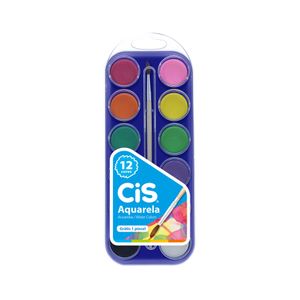 Aquarela 12 Cores + Pincel Cis