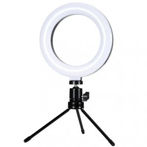 Iluminador Ring Light De Led 6 Polegadas Com Tripé De Mesa Exbom Ilum-R06w5