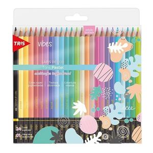 Lápis De Cor 24 Cores Tris Vibes Tons Pastel