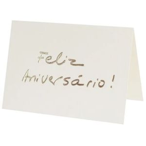 Cartão Fabriano Feliz Aniversário Creme Teca