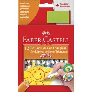 Lápis De Cor 12 Cores Jumbo Triangular Faber Castell