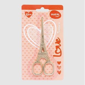 Tesoura Love Torre Eiffel 13cm Molin