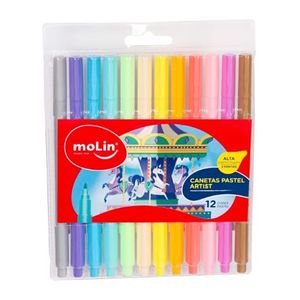 Canetas Pastel Artist 12 Cores Molin