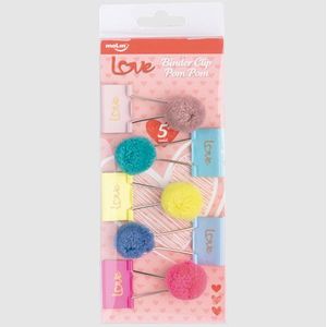 Prendedor De Papel Binder Clip Pom Pom 32mm 5 Unid Molin