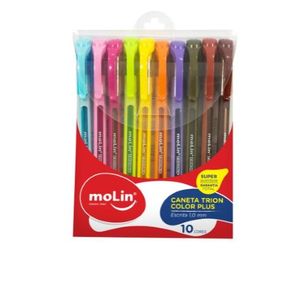 Caneta Trion Color Plus 1.0mm 10 Cores Molin
