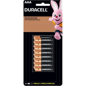 Pilhas Alcalinas Duracell AAA Palito 16 Unidades