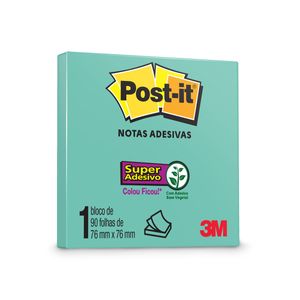 Bloco Post-It 654 76x76mm 90 Folhas Azul Aqua