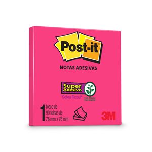 Bloco Post-It 654 76x76mm 90 Folhas Pink Neon