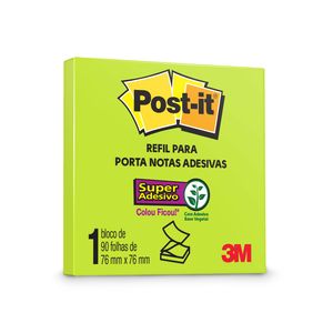 Bloco Post-It 654 Refil 76x76mm 90 Folhas Verde Neon