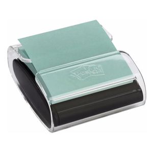 Porta Post-It + 1 Bloco Refil 76x76mm Transparente/Preto