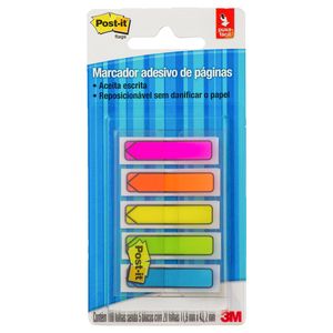 Marcador De Página Adesivo Post-It Flags Setas 5 Cores Neon 100 Folhas