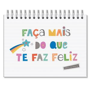 Caderno De Lettering 40F Pretas Frases Coloridas Fina Ideia