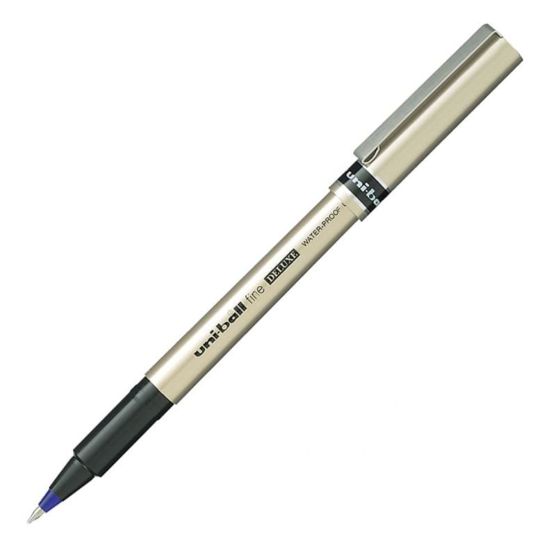 caneta-fine-deluxe-0.7mm-ub-177-azul-uni-ball