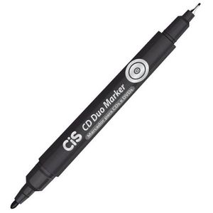 Caneta Para CD/DVD Duo Marker Preto Cis