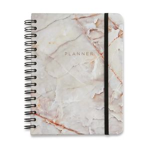 Planner Wire-O Minerais Mármore Branco 14,8x21cm Cicero